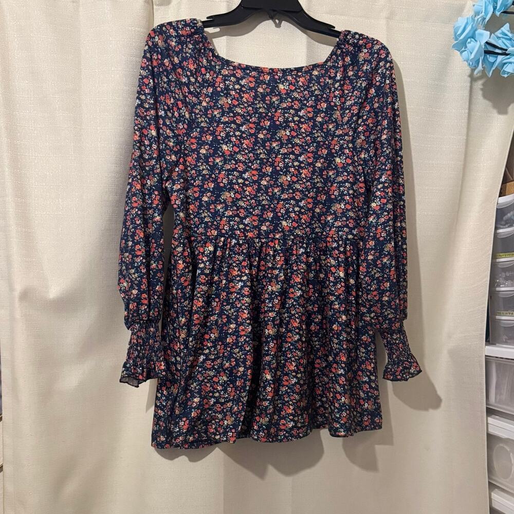 Orange Ditsy Floral Blouse or Mini Dress - Picture 2 of 5
